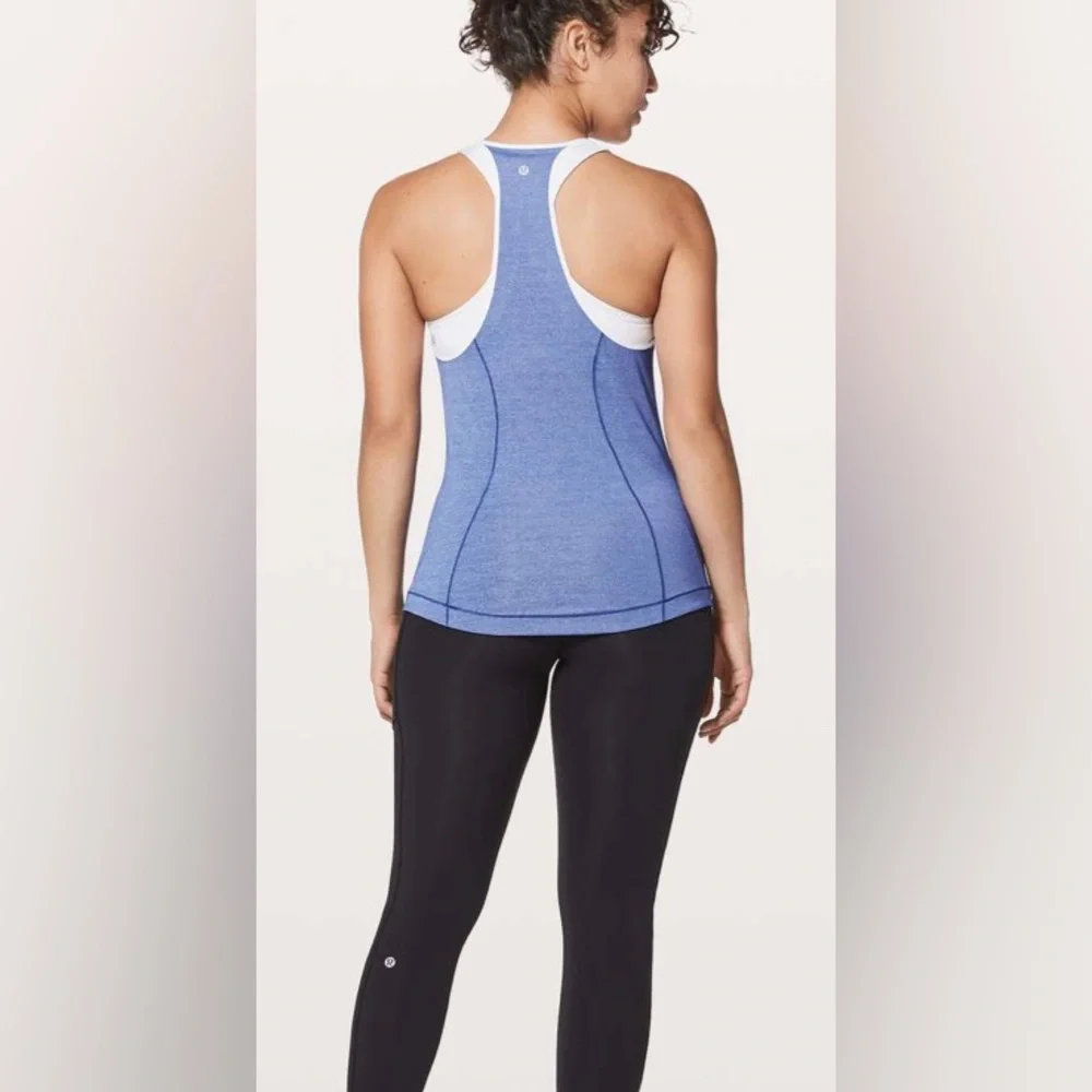 Lululemon Time To Sweat Light Blue Moroccan Blue Tank Top Size 4